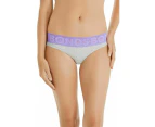 3 x Bonds Skimpini Undies Womens Ladies Skimpy Bikini Grey Underwear - Grey/Purple (PNF)