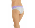 10 x Bonds Skimpini Undies Womens Ladies Skimpy Bikini Grey Underwear - Grey/Purple (PNF)