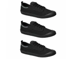 3 x DUNLOP VOLLEY INTERNATIONAL MEN'S CANVAS SHOES WHITE BLACK GREY - 3 Pairs Black/Dark Grey