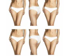 6 x Bonds Womens Everyday Lace Bikini Underwear - White / Black - White