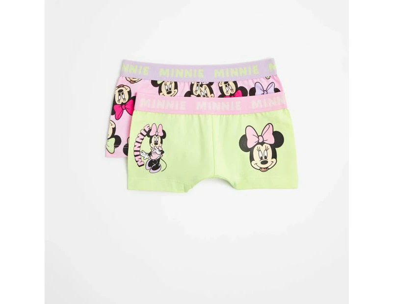 Girls Disney Minnie Mouse 2 Pack Shortie - Pink