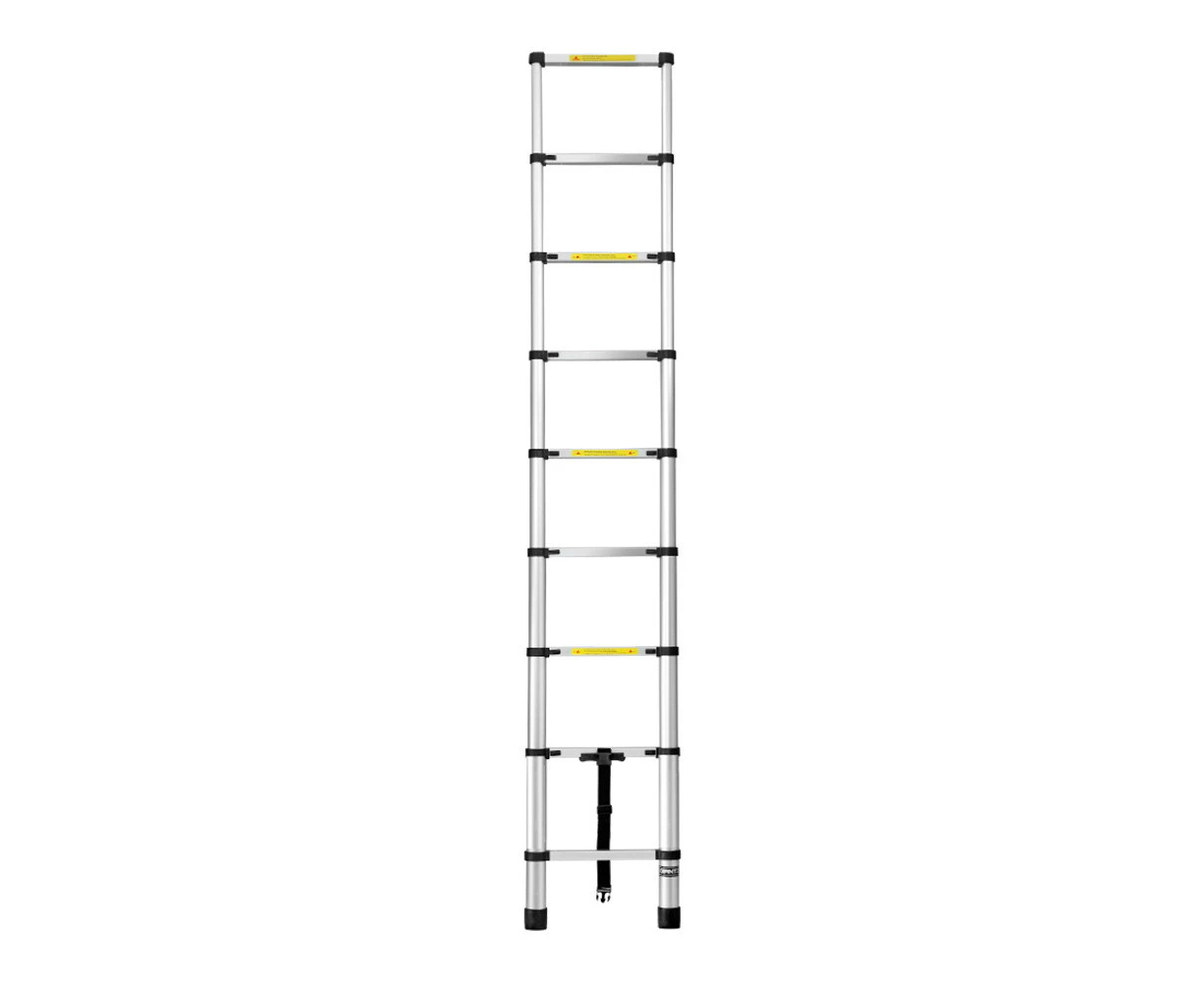 2.6M Telescopic Ladder Aluminium Extendable Steps Adjustable Height