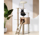 Alopet 145cm Cat Tree Tower Scratching Post Wood Scratcher Condo Detachable House