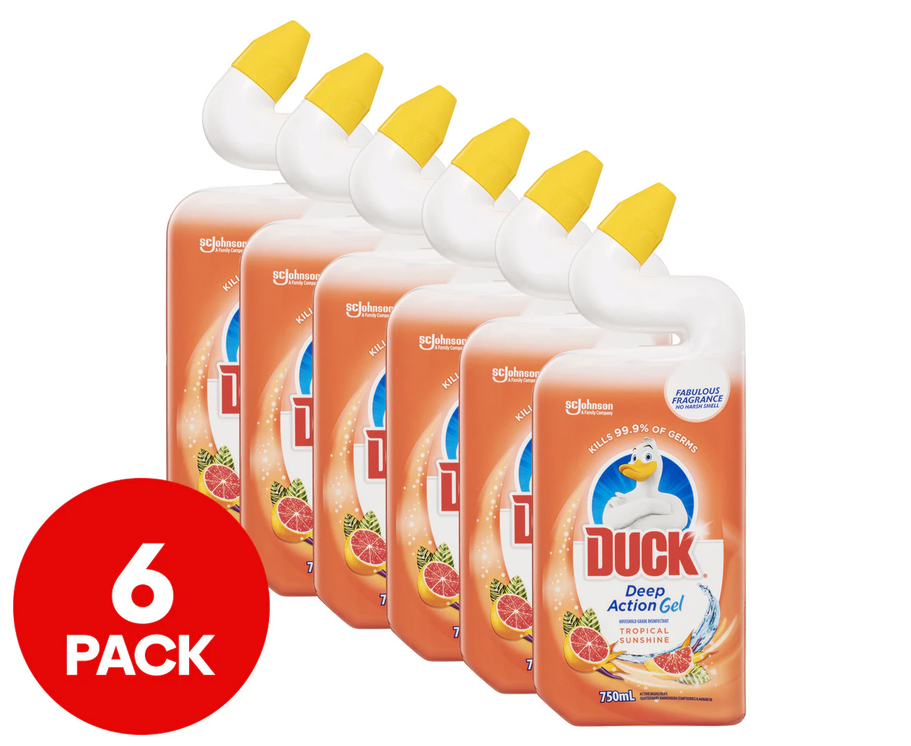 6 x Duck Deep Action Gel Tropical Sunshine 750mL