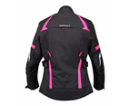 RIDERACT® Women Motorcycle Waterproof Jacket Gallop Pink Ladies Motorbike Jacket Textile Jacket Armored