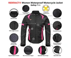 RIDERACT® Women Motorcycle Waterproof Jacket Gallop Pink Ladies Motorbike Jacket Textile Jacket Armored