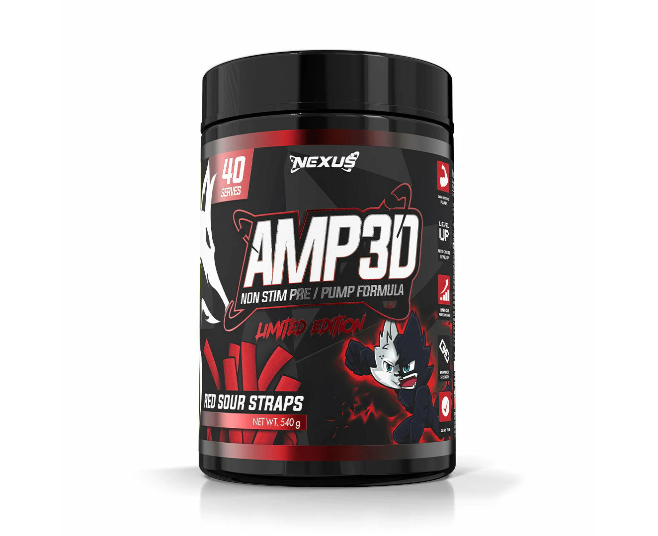 Nexus Amp3d Pre Workout - Red Sour Straps