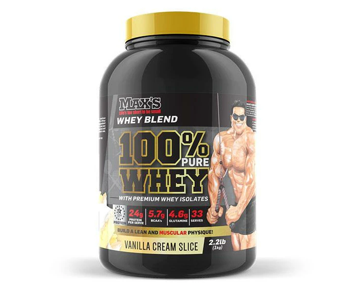 Maxs 100% Pure Whey Protein Powder - Vanilla Cream Slice