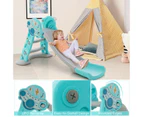 Costway 3IN1 Toddler Folding Slide Children Activity Center Indoor Playset w/Hoop & Ball,Blue