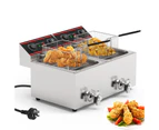 ADVWIN 16L Electric Deep Fryer Double Baskets 8L+8L Countertop Fryer with Timer
