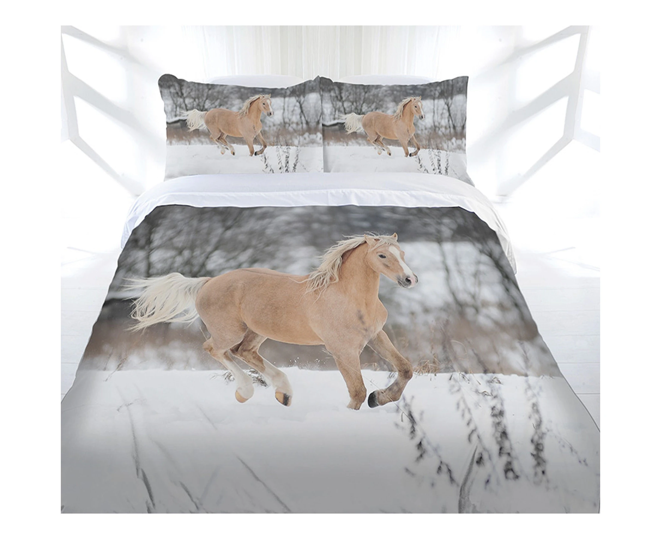 Just Home Winter Gallop Quilt Cover Set Queen