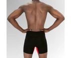 Mens Boxer Briefs Bamboo Cool Breathable Underwear Red - Frank and Beans - Black