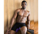 Mens Boxer Briefs Bamboo Cool Breathable Underwear Purple - Frank and Beans Underwear - Black