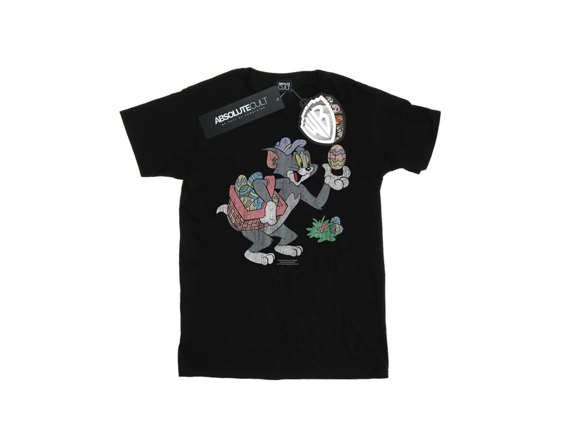 Tom And Jerry Girls Egg Hunt Cotton T-Shirt (Black) - BI40523