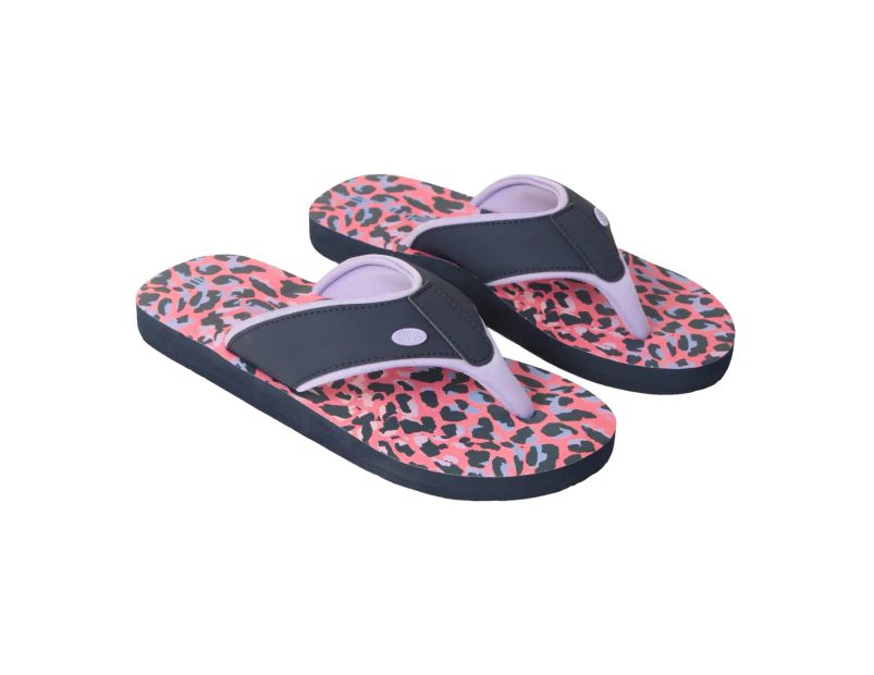 Animal Womens Swish Leopard Print Recycled Flip Flops (Pale Pink) - MW2525