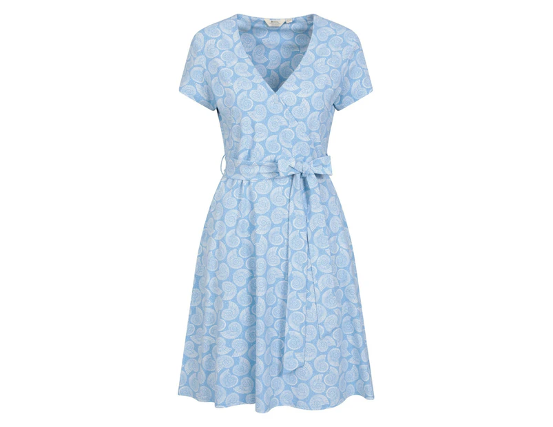Mountain Warehouse Womens Santorini Shell Jersey Wrap Dress (Light Blue) - MW2499
