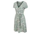 Mountain Warehouse Womens Santorini Orchid Wrap Dress (Pale Green) - MW2537