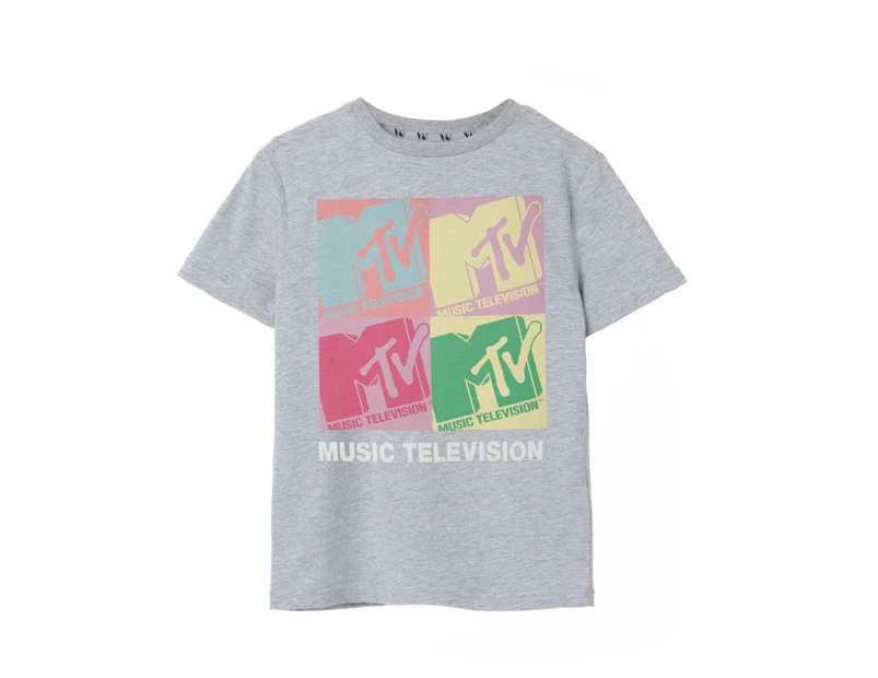 MTV Girls Colour Block Marl T-Shirt (Grey) - NS7328