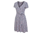Mountain Warehouse Womens Santorini Floral Jersey Wrap Dress (Grey) - MW2500