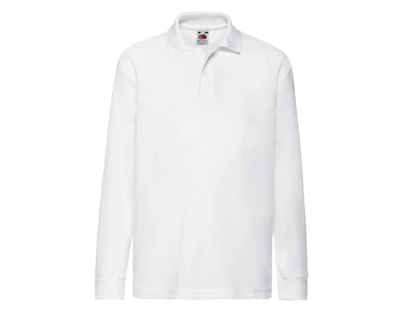 Fruit of the Loom Childrens/Kids Polycotton Pique Polo Shirt (White) - PC6354