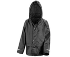 Result Core Childrens/Kids Waterproof Rain Suit Set (Black) - PC6473