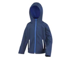 Result Core Childrens/Kids TX Performance Hooded Soft Shell Jacket (Navy/Royal Blue) - PC6535
