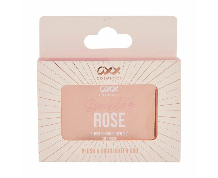 Sparkling Rose Blush & Highlighter Duo Set, Silk Rose - OXX Cosmetics