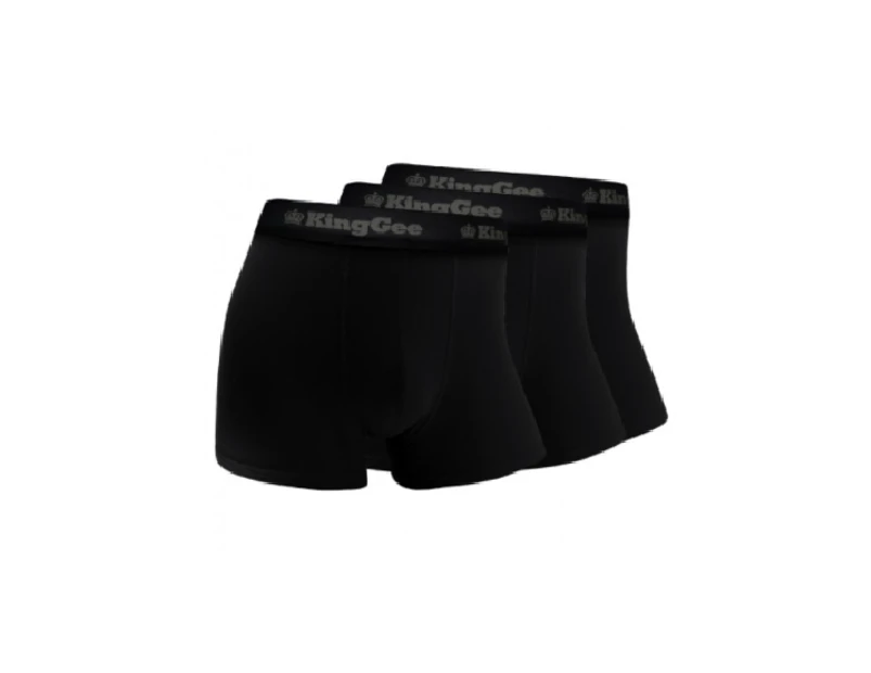 6 X Mens King Gee Bamboo Trunks Underwear Black K19005 - Black