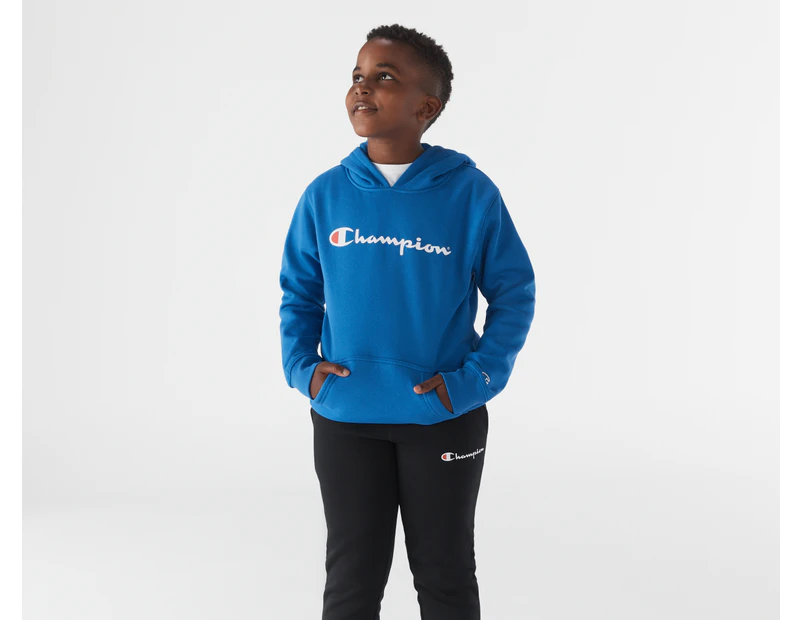 Champion Youth Unisex Script Hoodie Blue Grotto Catch .nz