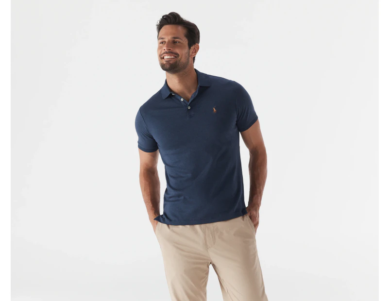 Polo Ralph Lauren Men's Classics Short Sleeve Custom Slim Fit Polo Shirt - Navy Heather