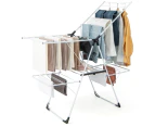 Giantex 2-Level Clothes Drying Rack Folding Clothes Airer Height Adjustable Laundry Drying Stand w/Drying Rails & Sock Clips