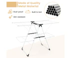 Giantex 2-Level Clothes Drying Rack Folding Clothes Airer Height Adjustable Laundry Drying Stand w/Drying Rails & Sock Clips