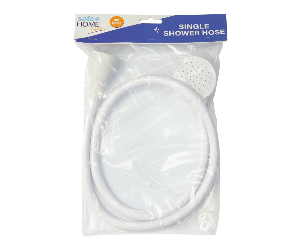 Safe Home Care 1m Push On Single Shower Hose - White