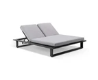 Arcadia Double Aluminium Sun Lounge - Outdoor Sun Lounges - Charcoal