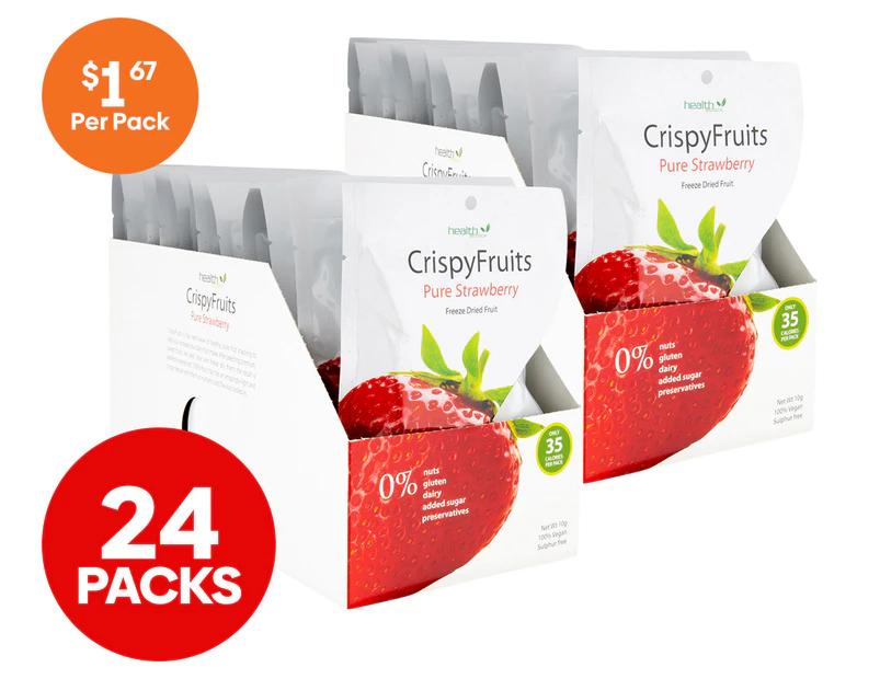 2 x 12pk CrispyFruits Freeze Dried Pure Strawberry 10g
