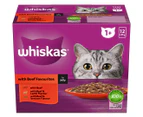 2 x 12pk Whiskas Adult Cat Wet Food Beef In Jelly 85g