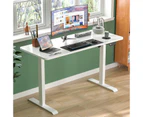 Ufurniture Standing Desk Height Adjustable 140cm Splice Board White Frame/White Table Top