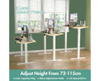 Ufurniture Electric Standing Desk Height Adjustable 120cm Splice Board White Frame/Oak Color Table Top