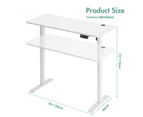 Ufurniture Standing Desk Height Adjustable 140cm Splice Board White Frame/White Table Top
