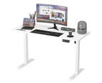 Ufurniture Standing Desk Height Adjustable 140cm Splice Board White Frame/White Table Top