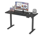 Ufurniture Electric Standing Desk Height Adjustable 140cm Splice Board Black Matte Frame/Black Matte Table Top