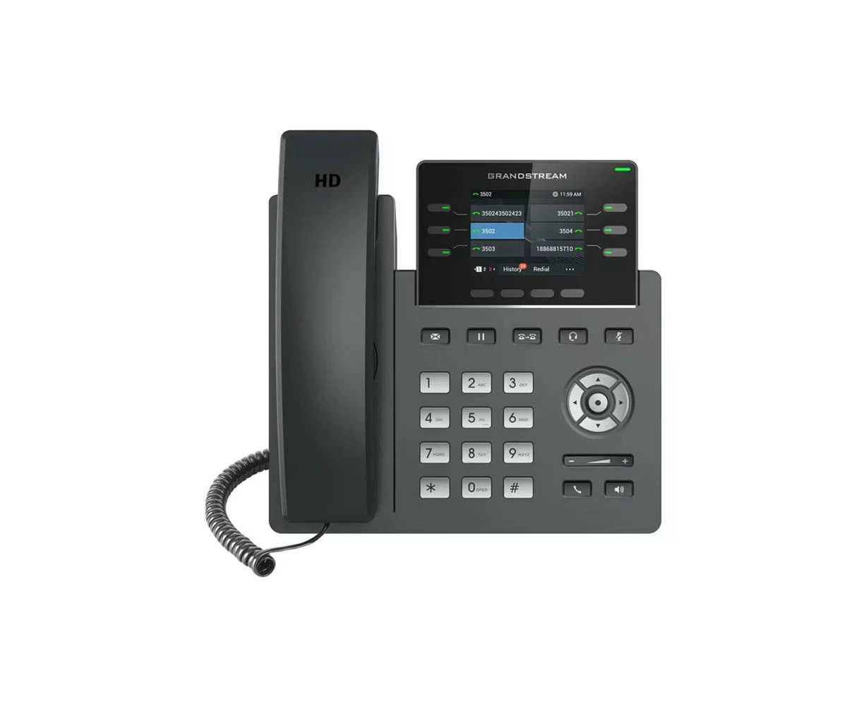 GRANDSTREAM GRP2613 6 Line IP Phone, 3 SIP Accounts, 320x240 Colour Screen, HD Audio, Powerable Via POE