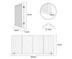 Oppsbuy Pet Gate 203x91x1.8cm Retractable Fence Barrier Safety Wooden Security Door 4 Panel