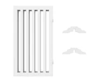 Oppsbuy Pet Gate 203x91x1.8cm Retractable Fence Barrier Safety Wooden Security Door 4 Panel