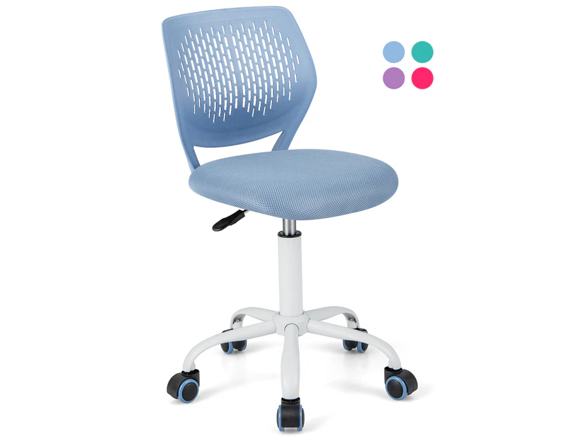 Giantex Kids Desk Chair Height Adjustable Children Computer Chair Swivel Armless Mesh Task Chair for Bedroom Study Room,Blue