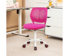 Giantex Ergonomic Office Chair Armless Desk Chair Mid Back Study Chair Adjustable Height Swivel Mesh Task Chair Rose