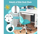Giantex Kids Desk Chair Height Adjustable Children Computer Chair Swivel Armless Mesh Task Chair for Bedroom Study Room,Green