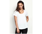 3 x Bonds Womens Scoop Neck Tee T-Shirt Top Cotton White Cotton/Polyester - White