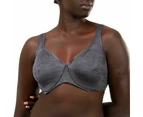 3 x Hestia Womens Smoothing Minimiser Lightweight Bra Charcoal Elastane/Nylon - Charcoal