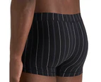 3 x Jockey Mens London Trunks Underwear Striped Black Jocks Cotton/Elastane - Black